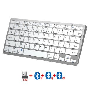 Teclados Espanha /Rússia /Hebraico 2.4g Teclado Bluetooth sem fio para iPad MacBook Telefone Tablet TV Smart TV Teclado sem fio