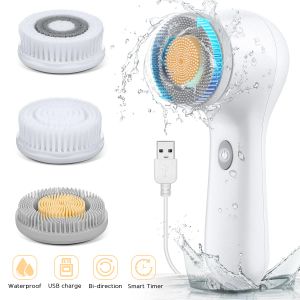 Scrubbers ETEREAUTY 3in1 Electric Safe Waterproof Facial Cleansing Brush Face Clean Device Skin Care for Travel