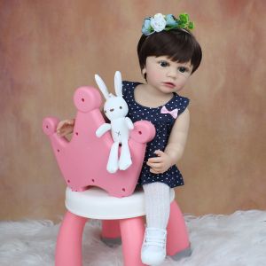 Lalki Bzdoll 55 cm Silikonowe dziecko Reborn Doll Realistic Soft Vinyl Princess Toddler Girl Girl Classic Toy Birthday Gift