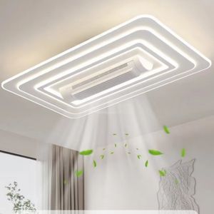 مصباح مروحة السقف مع التحكم عن بُعد خفيفة بدون شفرة بدون شفرات LED Circulator Bedroom غرفة المعيش