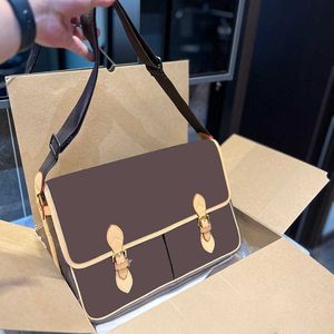 Designer Men ombro pasta de couro marrom bolsa de luxo homem laptop bolsas de mensageiro