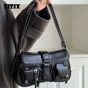 Koreanische schwarze Umhängetaschen Gothic Style Luxusdesigner Y2k kleine quadratische Handtasche für heißes Mädchen Rock Punk HipHop Lippenstift Geldbeutel M89d#