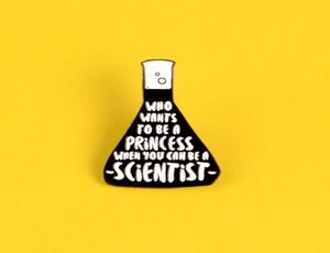 Bilim İnsanı Kimyasal Konteyner Broş Siyah Ölçüm Kupası Beher Bilimsel Araştırma İşçileri için Prenses Pimleri Olmak İstiyor6130175
