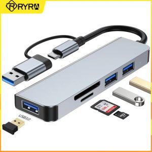 ハブライラUSB3.0タイプCドッキングステーションUSB Cハブ4ポートUSB 2.0ハブPD TFカードハブUSBアダプターステーションULTRAスリムポータブルデータハブ