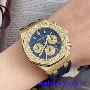 Pulso AP relógio Cronógrafo Royal Oak Offshore Série de 37 mm de diâmetro de borracha mecânica automática Casual Men e feminino Relógio de luxo 26231ba.zz.d027ca.01 azul