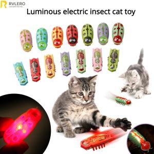 Toys Cat Toys Lumineszenz Elektrische Würmer PET -Wechselwirkungen Insekten Käfer Mikrowürmer Automatische Umdrehung von Hindernisvermeidung Spielzeug