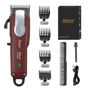 Magicful Professional Hair Clipper lit bateria USB TRIMMER TRIMER LED Wyświetlacz Home Man Broda Shaver Maszyna do cięcia 240411