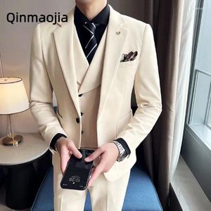 Abiti da uomo pantaloni blazer pantaloni da uomo abiti da sposa abiti da sposa/maschio slim fit tone di alta qualità a 3 pezzi giacche casuali