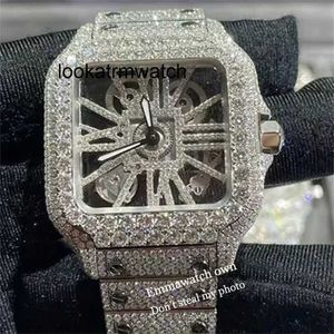 Luxury Watch Top New Skeleton VVS Moissanite Watch Iced Out Wristwatches Diamonds 2023 Test Sapphire Rose Gold