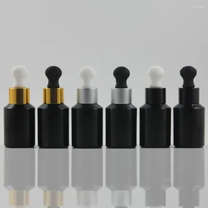 Garrafas de armazenamento Luxo 30 ml de embalagem cosmética vazia Black E líquido garrafa de vidro de 1 onça de gotas de gotas para óleos para óleos