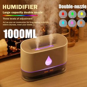 Humidifiers 1000ml air humidifier large capacity air diffuser atomizer ultrasonic aroma diffuser cold mist generator air humidifier Y240422