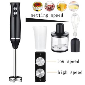 Blender 500W Handhållen Immersion Blender 2 Mix Speed ​​4in1 Handhållen Stick Mixer Set rostfritt stålblad 500 ml Processor