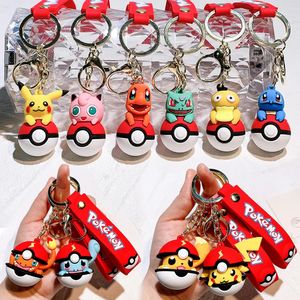 Cartoon Pendant Keyring Cute Pika chu Doll Bag Car Pendant for Birthday Kids Gift Toys Charm Bulk Gourd