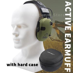 Accessories Professional Electronic Shooting Ear Protection EarMuffs Hunting Ear Defender with Removable Flag Patches with ARM NEXT Case