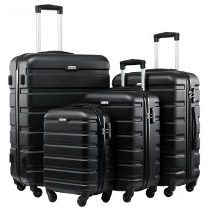 Carry-ons Lage Set Fascase On Wheel Spinner Rolling Lage Abs+PC Tulllås resor Suftsuppsättning Translering med hjul