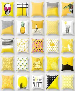 45x45cm Yellow Striped Pillowcase Geometric Throw Cushion Pillow Cover Printing Cushion Pillow Case Bedroom Office Decor 32styles 1231264