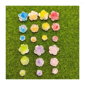 Flores decorativas Artificial fofo rosa flor lindas miçangas kawaii encantos para fazer jóias