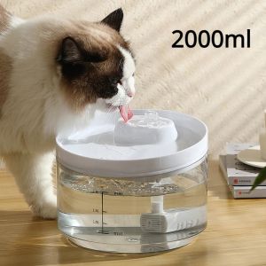 Purificadores 2L Circulação automática de dispensador de água de gato Filtros de bebida de animal de estimação alimentador USB Electric mudo -gato bebedor de acessórios