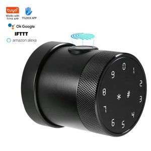 Control Usa Door Handle Alexa Biometric Fingerprint Keypad Digital Electronic Wifi Ttlock Smart Bedroom Round Knob Door Lock