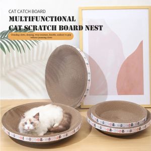 Toys Cat Toys Pet Scratching Board Corrugated Cardboard Bowl Pad Cats Scratcher Toy Oval Grinding Claw Toys For Cat Bed Accessories
