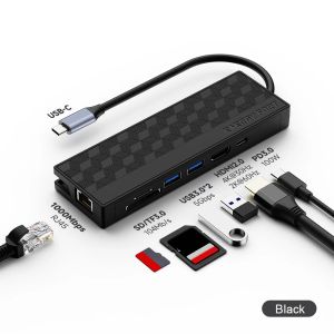 Hubs 7 in 1 USB C hub 4k Tipo C a HDMI 2.0 RJ45 1000 MBPS PD 100W Adattatore per accessori per PC MacBook USB 3.0 HUB