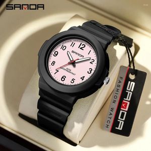 Relógios de pulso Sanda 9051 Electronic Quartz Classic Versatile Waterproof Imperperpecto Men e feminino Relógio