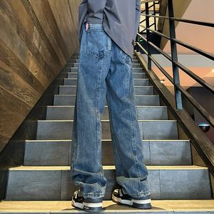 Fashion Baggy Jeans for Men Hip Hop Youth Streetwear Denim Straight-leg Trousers Loose Pants 240417