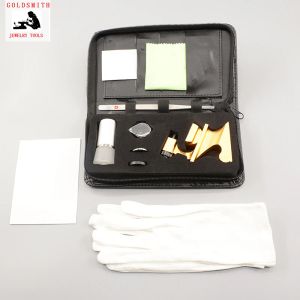 Equipamentos 10pcs Lupa Gia Lupa Diamante Gemons Testing Tool Bag Saco de joias Seletor Tweezer Gold Silver Polish