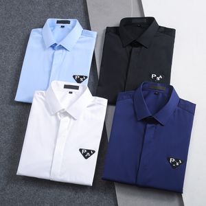 Designer de luxo camisa masculina camisa pólo de alta elasticidade Anti-rugas de alta qualidade