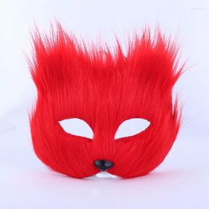 Forniture per feste Creative Shape Half Face Eye Mask Sexy Simulato Long Hair Animal Women Halloween Carnival Cosplay Propti di costumi