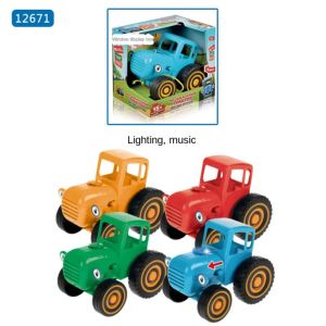 Samochody wczesne uczenie się zabawka mały samochód nowy mini zabawki samochód rolnik niebieski ciągnik wczesny uczenie się niebieski pull drut samochodowy