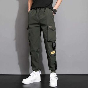 Men's Pants Men Flap Pocket Side Drawstring Waist Pants Y2404226TC5