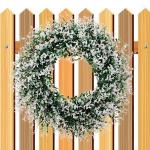 Decorative Flowers Spring Door Wreath For Front Greenery Eucalyptus Flower Floral Garland Farmhouse Porch