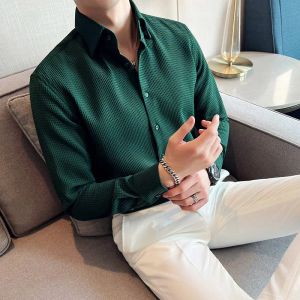 Shirts Fashion Lapel Button Solid Color Casual Shirt Men's Clothing 2022 Autumn New Allmatch Tops Long Sleeve Loose Korean Shirts