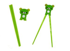 2021 Il silicone Kawaii porta facilmente in resina per bambini Esercizio di allenamento di cartoni animati colorati orso bambini che imparano bacchette4137376