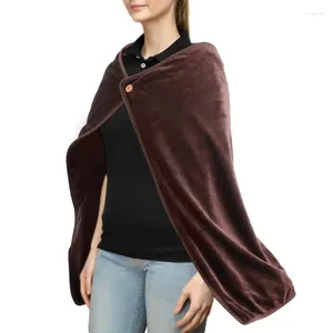 Mattor Elektriskt sjal filt bärbara kast sjalar för kvinnor med USB -uppvärmning tvättbar vinter utomhus hals och axel