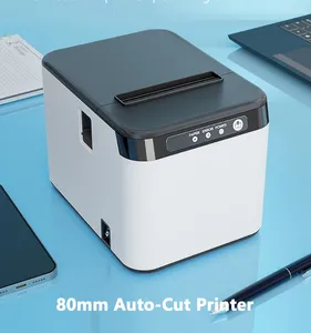 80mm Auto-Cut Thermal Printer Black White Color Printing Machine med 83mm Paper Cabin USB eller Bluetooth Connection Max. 2