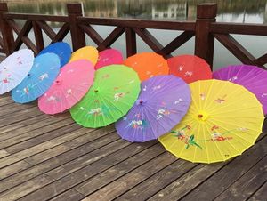 NEWAdults Chinese Handmade Fabric Umbrella Fashion Travel Candy Color Oriental Parasol Umbrellas Wedding Party Decoration Tools EW8839888