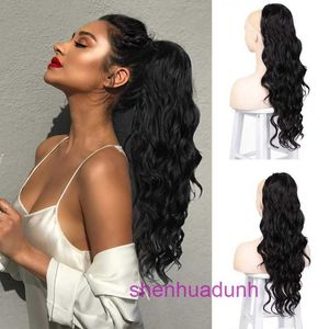 HD Body Wave Highlight Lace Front Human Hair Wigs For Women Wig elastic mesh ponytail Xuchang wig synthetic fiber fluffy curly hair bag for women