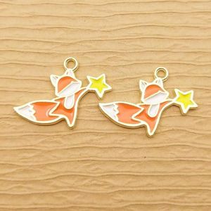 Charms 10st Star Charm för smycken som tillverkar emaljhalsbandhänge armband örhänge Tillbehör DIY Craft Supplies Gold Plated