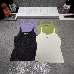 Camisoles Tanks Designer Nischendesign 2024 Frühlings-/Sommerbrief Jacquard Strickstickte Tank Top Round Neck Slim Fit Short Tank Top für Frauen FL09