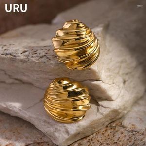 Stud Earrings Modern Jewelry Luxury Temperament Gold Color Metal For Women Party Gifts European And American Design Accessories