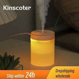 Humidifiers Silent mini humidifier 200ml USB air humidifier Car atomizer Diffuse water spray with color LED night light suitable for office and bedroom Y240422