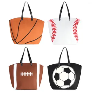 Totes Canvas Sport Handtasche große Kapazität Baseball -Einkaufstasche Offene Pocket Football -Geldbörse Übergroße Outdoor -Reise -Fitness