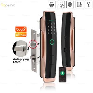 Control 8 Language Tuya Smart Home Electronic Lock WiFi APP Biometric Fingerprint Smart Door Lock Digital Password Unlock Security