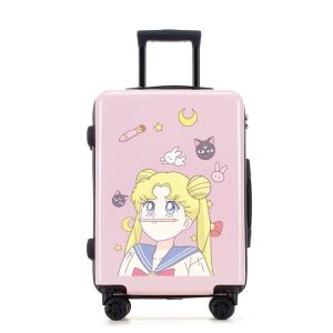 Bagaż Nowy 18 „20” 24 ”walizka na kółko na kółkach Girlboy Pink czerwony piękny bagaż torba podróżna wózek dla dzieci wózek wózka
