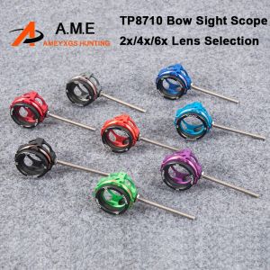 Scopes Bogenschießen TP8710 Verbund Bogenblick mit 2/4/6x -Objektiven SCOPE PIN Visierfaser -Optik 0,019 