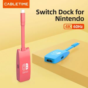 HUBS CABLETIME USB C SWITCH DOCK TO HDMI 4K PD 100W for Nintendo Fast Charging USB 3.0 5GbpsスイッチDell PC H16のドッキング