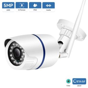 カメラHamrolte 5MP WiFi Camera Bullet Waterproof Outdoor OnVif Wireless IP Camera Record Email Alert Icsee Xmeye Cloud