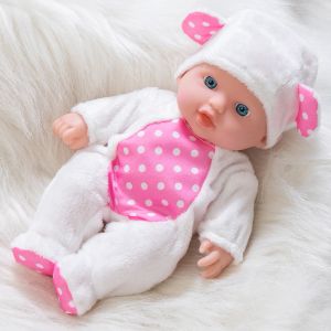 Dolls 20cm/7.87inch Flexible Silicone Reborn Doll Toy Baby Simulation Play House Game Toy Soft Clothes Doll Kids Toddler Supplies